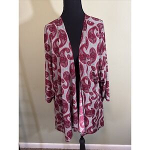 Lularoe Womens Lindsay Coverup Kimono Paisley Print 3/4 Sleeve Size‎ Large NWOT